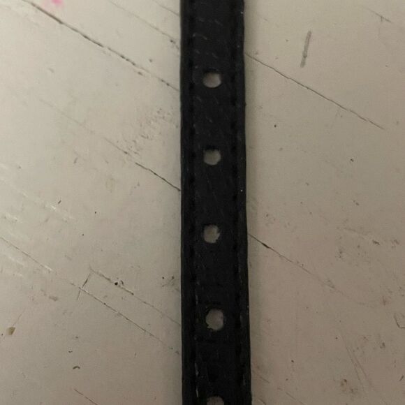 NWT! 9” Nuo Cen unisex 0.25” wide black leather adjustable buckle clasp braceet - Picture 5 of 10